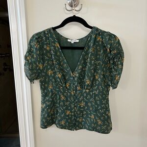 Madewell Floral Buttoned Blouse